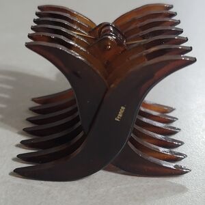 NWOT Made In France Tortoise Shell Brown Hair Clip